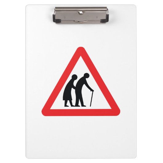 注意高齢者 – UK交通標識 クリップボード (正面)