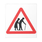 注意高齢者 – UK交通標識 ノートパッド (正面)