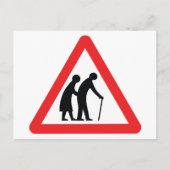 注意高齢者 – UK交通標識 ポストカード (正面)