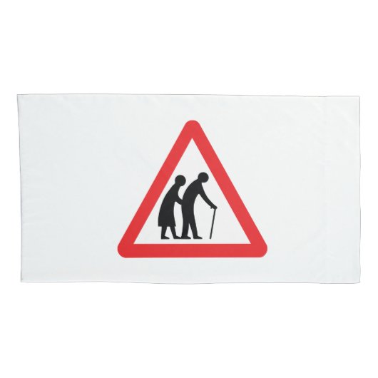 注意高齢者 – UK交通標識 枕カバー (裏面-右)