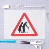 注意高齢者 – UK交通標識 薄葉紙 (クラフト)