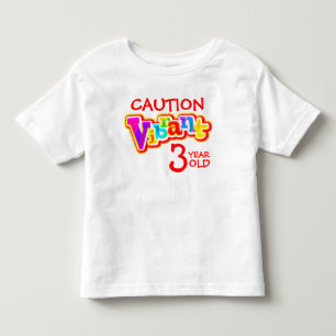 注意鮮やか3歳の幼児Tシャツ トドラーTシャツ
