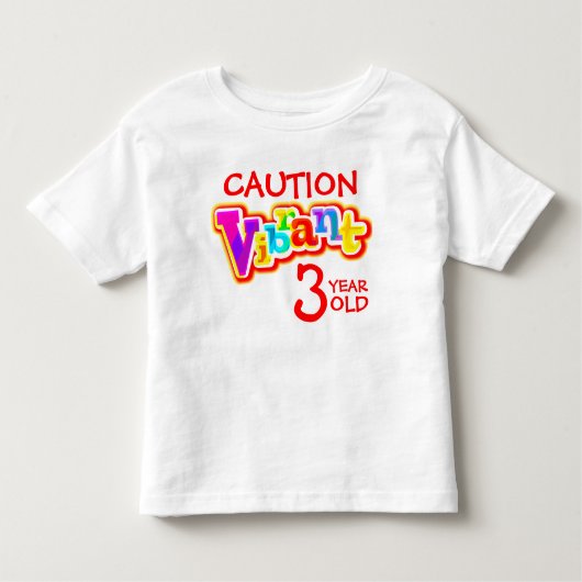 注意鮮やか3歳の幼児Tシャツ トドラーTシャツ (正面)