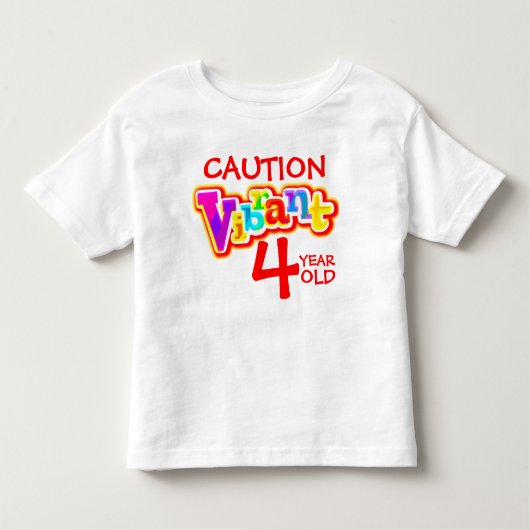 注意4鮮やか歳の幼児Tシャツ トドラーTシャツ (正面)