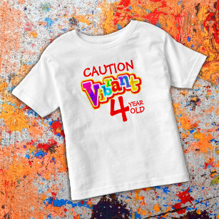 注意4鮮やか歳の幼児Tシャツ トドラーTシャツ