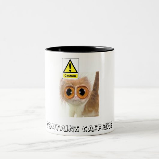 注意: カフェインを含んでいます ツートーンマグカップ (中央)