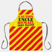 注意：グリルのマスター·レッド·イエロー·ストライプ エプロン (正面)