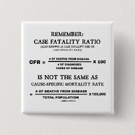 注意：ケース死亡率が原因と異なる 缶バッジ