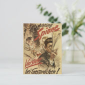 注意 – スパイのポスター ポストカード (スタンド正面)