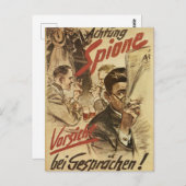 注意 – スパイのポスター ポストカード (正面/裏面)