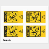 注意：バニーゲレンデユーモアのある – スキー警告標識 長方形シール (シート)