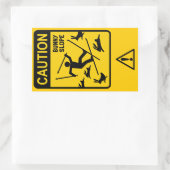 注意：バニーゲレンデユーモアのある – スキー警告標識 長方形シール (バッグ)