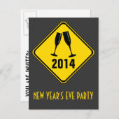 注意：パーティー前方！招待状 インビテーションポストカード (正面/裏面)