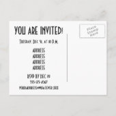 注意：パーティー前方！招待状 インビテーションポストカード (裏面)