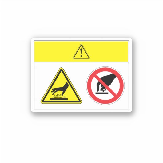 注意/ホットサーフェスラベルBQ09 シール (正面)