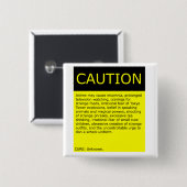 注意! ボタン 缶バッジ (正面&裏面)