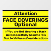 注意:マスク着用は任意 ウェルネスの窓 ウィンドウサイン (シート)