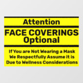 注意：マスク着用任意 ウェルネス窓口 ウィンドウサイン (シート)