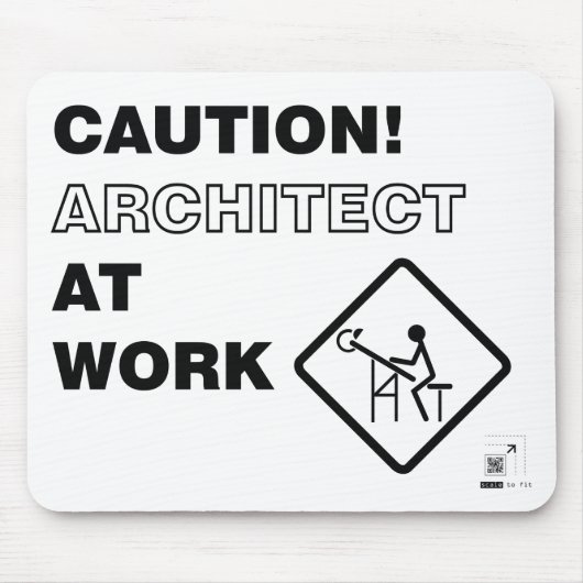 注意! 仕事の建築家 マウスパッド (正面)