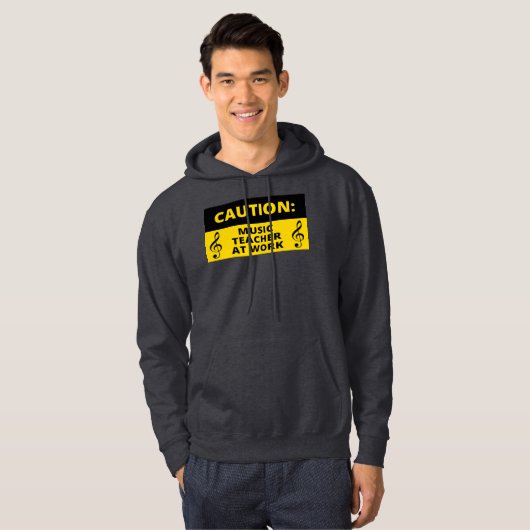 注意：仕事の音楽先生音楽おもしろいユーモア パーカ (正面フル)