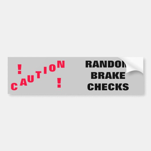 注意! 任意ブレーキ点検 バンパーステッカー (正面)