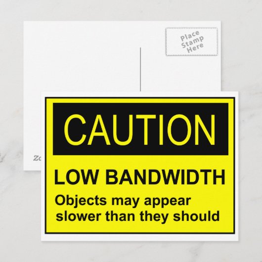 注意:低帯域幅 ポストカード (正面/裏面)