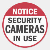 注意:使用ステッカーのセキュリティカメラ ラウンドシール (正面)