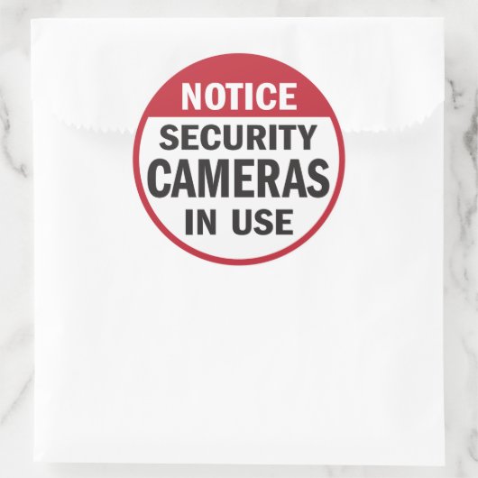 注意:使用ステッカーのセキュリティカメラ ラウンドシール (バッグ)