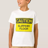 注意:床が滑りやすい Tシャツ (正面)