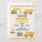 注意!建築誕生日招待状 招待状 (正面/裏面)