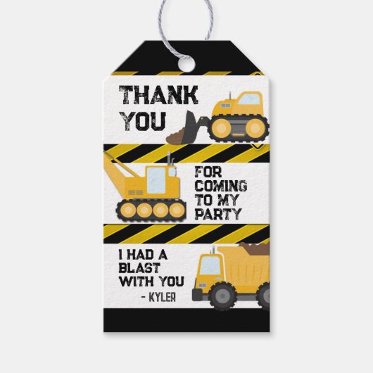 注意 建設パーティー 感謝タグ ギフトタグ (正面)