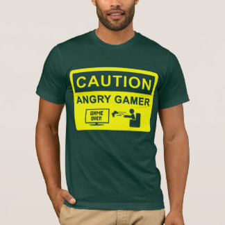 注意! 怒っているゲーマーのTシャツ Tシャツ