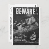 注意…承認された水のみを飲む ポストカード (正面/裏面)