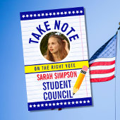 注意:投票」選挙生徒会選挙 ポスター