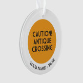 注意! 旧式な交差 オーナメント (正面)