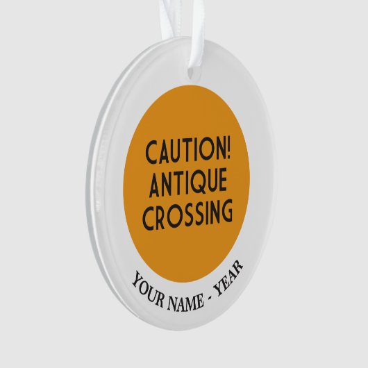 注意! 旧式な交差 オーナメント (正面)