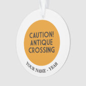注意! 旧式な交差 オーナメント (正面)