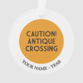 注意! 旧式な交差 オーナメント (正面)