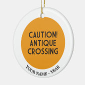 注意! 旧式な交差 セラミックオーナメント (左)