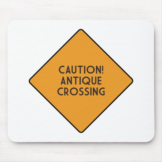 注意! 旧式な交差 マウスパッド (正面)