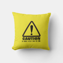 注意!最初のおもしろい誕生日パーティーへの招待 クッション