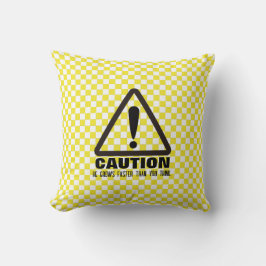 注意!最初のおもしろい誕生日パーティーへの招待 クッション