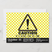 注意！最初のおもしろい誕生日パーティーへの招待 招待状 (裏面)