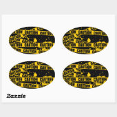 注意！ 楕円形シール (シート)