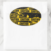 注意！ 楕円形シール (バッグ)