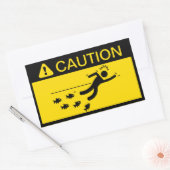 注意:水の中のピラニア 長方形シール (封筒)