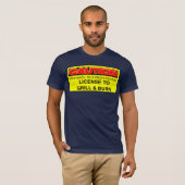 注意: 焼く及び燃える免許証 Tシャツ (正面フル)