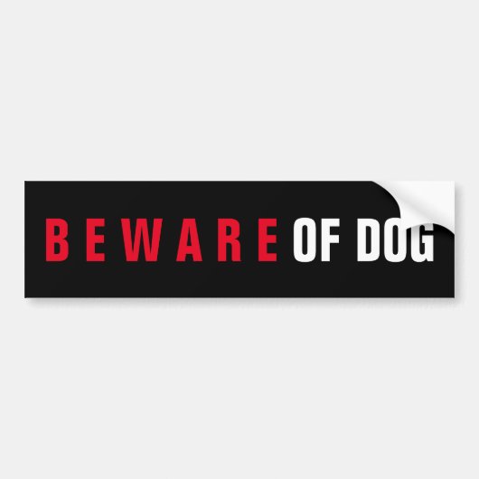 注意：犬に注意 グロッシーステッカー バンパーステッカー (正面)
