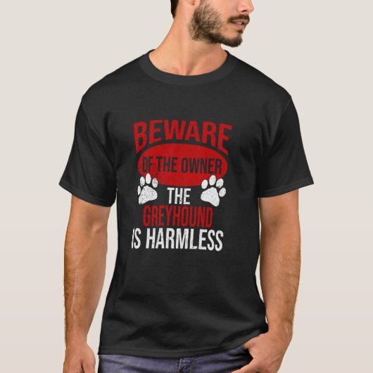 注意 – 犬のパパ犬ママGreyhound犬のオーナー Tシャツ (正面)