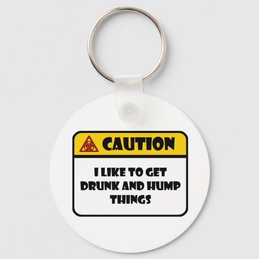 注意 – 私は物事を得飲てハンプする好き キーホルダー (正面)